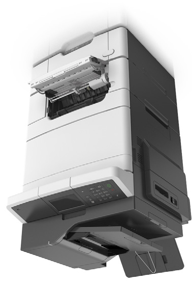 Limpeza de atolamentos 233 Nota: Quando a Recuperação do atolamento está definida em Ligado ou Automático, a impressora imprime novamente as páginas atoladas.