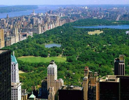 Central Park em Nova Iorque (EUA) Afloramentos com feições glaciais Ícone mundial do ambiente verde inserido em área urbana
