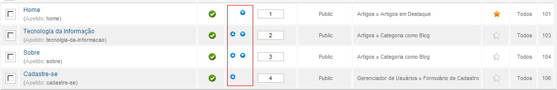 Vamos criar agora um novo link no Menu chamado Cadastre-se. Em Main Menu, clique em Novo. Em Tipo de Item de Menu escolha a opção Formulário de Cadastro. No Título do Menu digite Cadastre-se.