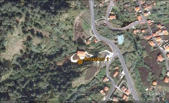 INTRODUÇÃO Figura 6 Localização das três amostras na ilha da Madeira em planta (Fonte: Google Earth). 1.