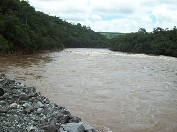 A estação E6 localiza-se no rio Tibagi, a montante da barragem da UHE Mauá. O sedimento do leito do rio nesta localidade é lodoso. A margem esquerda encontra-se degradada com ausência de vegetação.
