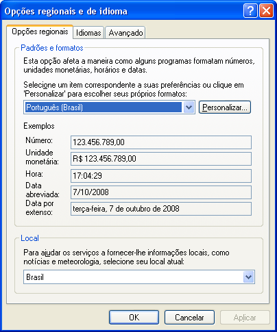 (ANEXO 01) Instruções para configurar MS Windows XP Após a instalação do Software do AW-4700 pode ser que o programa não consiga listar os dados coletados.