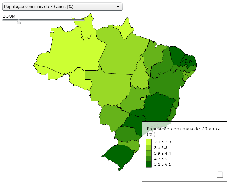Exemplo de cartograma: Fonte: IBGE, Censo Demográfico 2010. http://www.