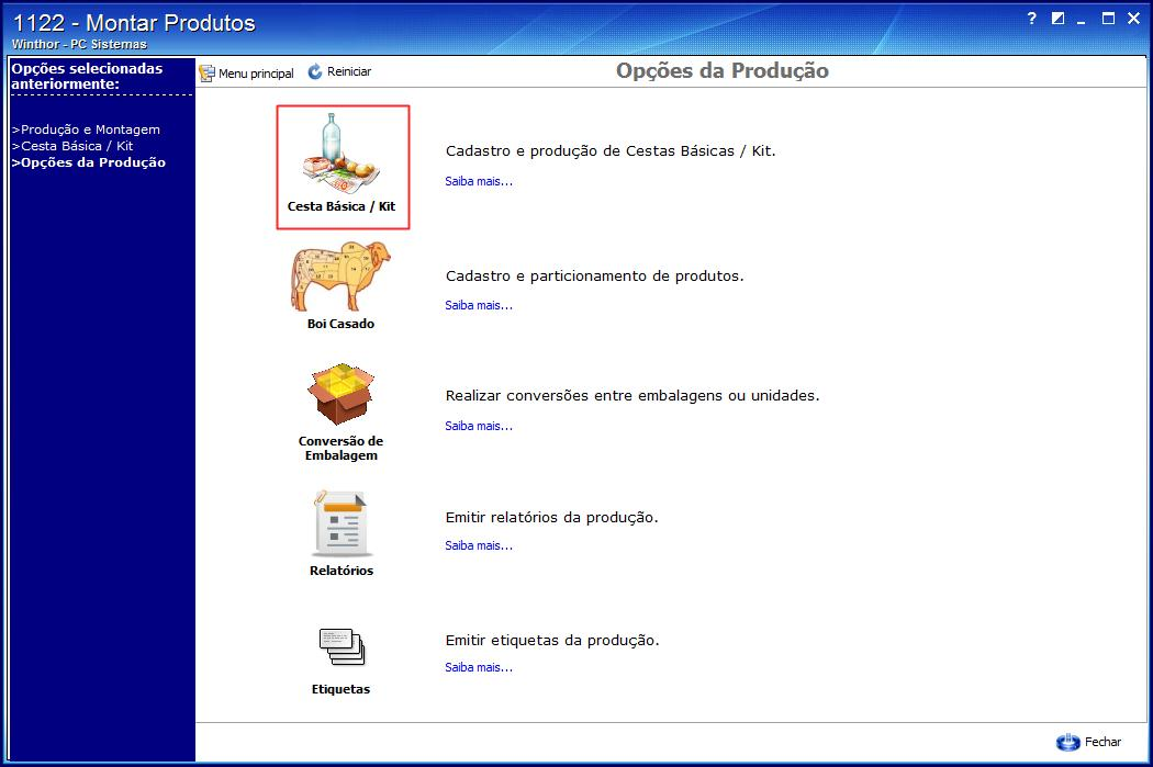 1.7 Será apresentada a mensagem abaixo. Clique Sim: 2. Criar formulação para Kit Para criar formulação para Kit siga os procedimentos abaixo: 2.