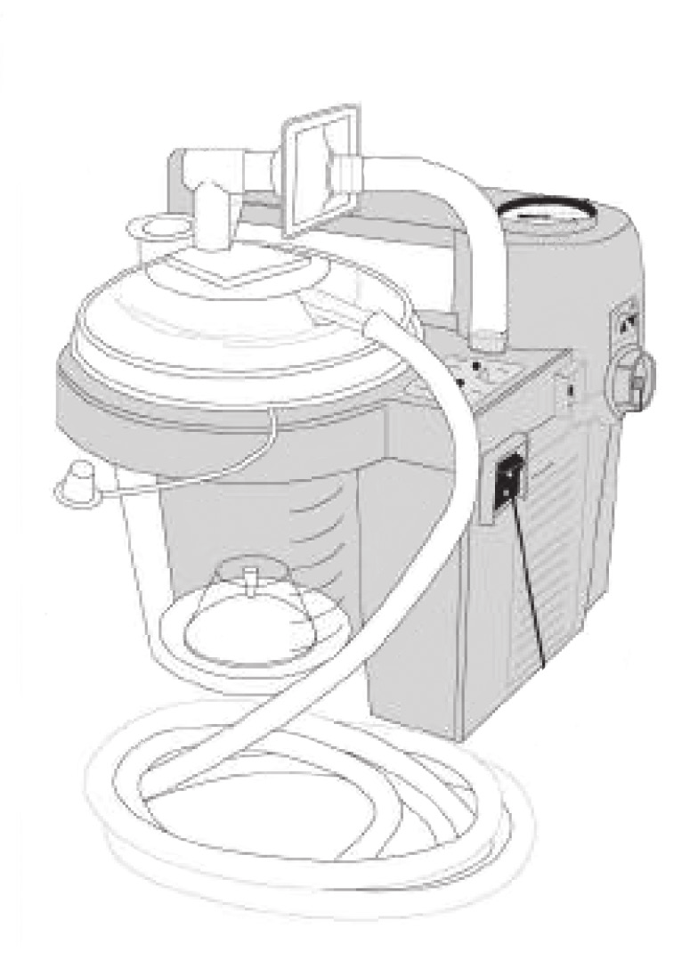 01. DESCRIÇÃO DO EQUIPAMENTO O seu equipamento de Aspiração de secreções é composto por: Apirador de secreções Sonda de aspiração 1. Filtro bacteriológico 2. Tubo de ligação 8.