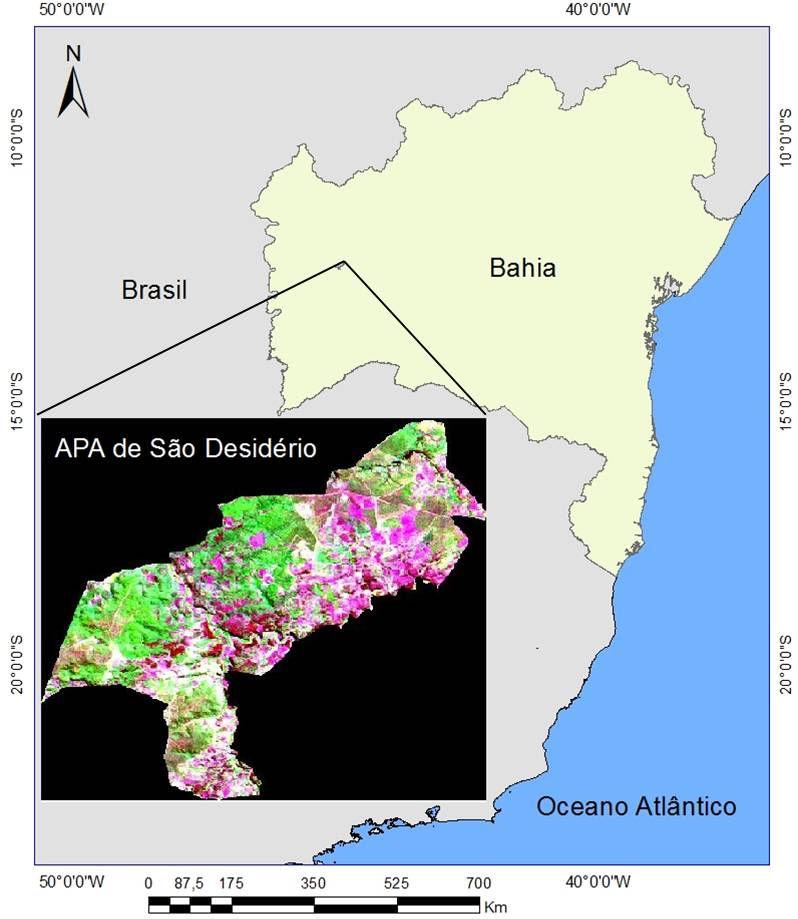 Anais XV Simpósio Brasileiro de Sensoriamento Remoto - SBSR, Curitiba, PR, Brasil, 30 de abril a 05 de maio de 2011, INPE p.1890 Figura 1. Localização da APA de São Desidério 3.