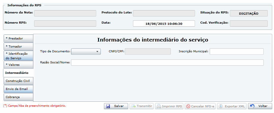 Página19 dúvida sobre estes valores, consulte a contabilidade da sua empresa. Clique em Calcular. Intermediário do(s) Serviço(s): Identificação de um mediador do serviço, nos casos em que ocorrer.