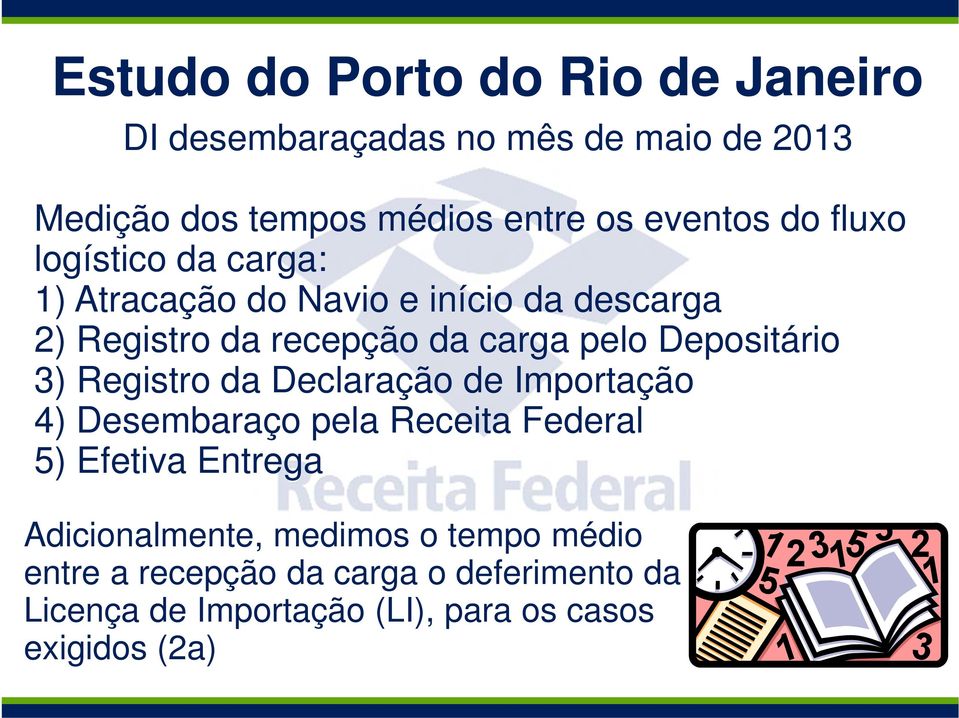 Depositário 3) Registro da Declaração de Importação 4) Desembaraço pela Receita Federal 5) Efetiva Entrega