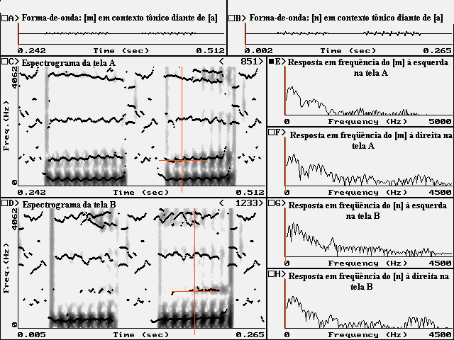 Estudo Acústico-Perceptual da Nasalidade das Vogais do Português Brasileiro 154 2) aparece um FN3 médio de 1733 Hz para [m], com um coeficiente de variação de 20% e de 2048 Hz para [n], com um