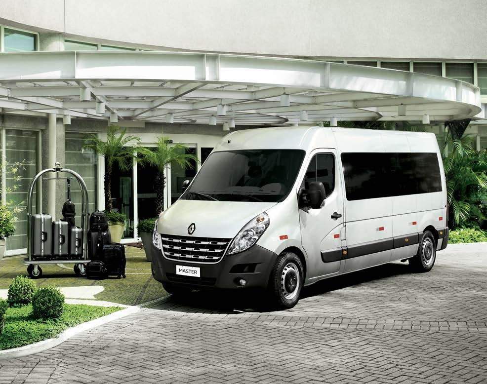 Renault MASTER MINIBUS Conforto e segurança no transporte de pessoas Interior espaçoso e confortável, com 16 lugares e alta qualidade de