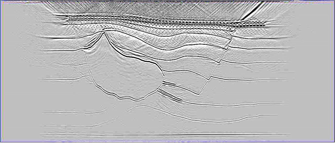 Figura 6.83: Imagem em profundidade obtida considerando-se o dispositivo Nodes de tamanho 6km no esquema de Migração com Correlação Cruzada.