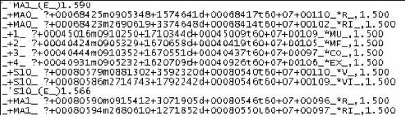 7.1.5.2.7 Formato de arquivos Formato do Arquivo ASCII do Coletor de Dados da Topcon GTS-210(*.