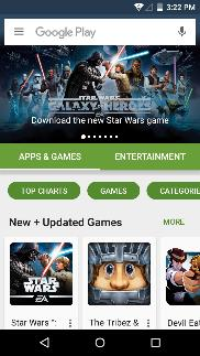 Procure e escolha entre diferentes categorias da Play Store.