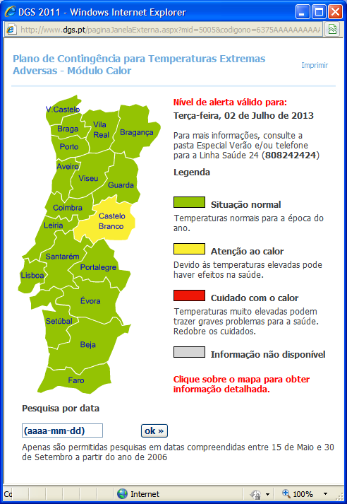 Medidas de Ativação Informação da população sobre a localização dos "abrigos" climatizados 1% % 1% 15% 22% Visitas domiciliárias/telefonemas a pessoas isoladas, lares, infantários, centros de dia