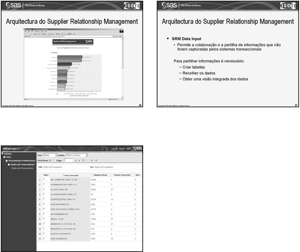 Recolher os dados Obter uma visão integrada dos dados Copyright 2003, SAS Institute Inc. All rights reserved.