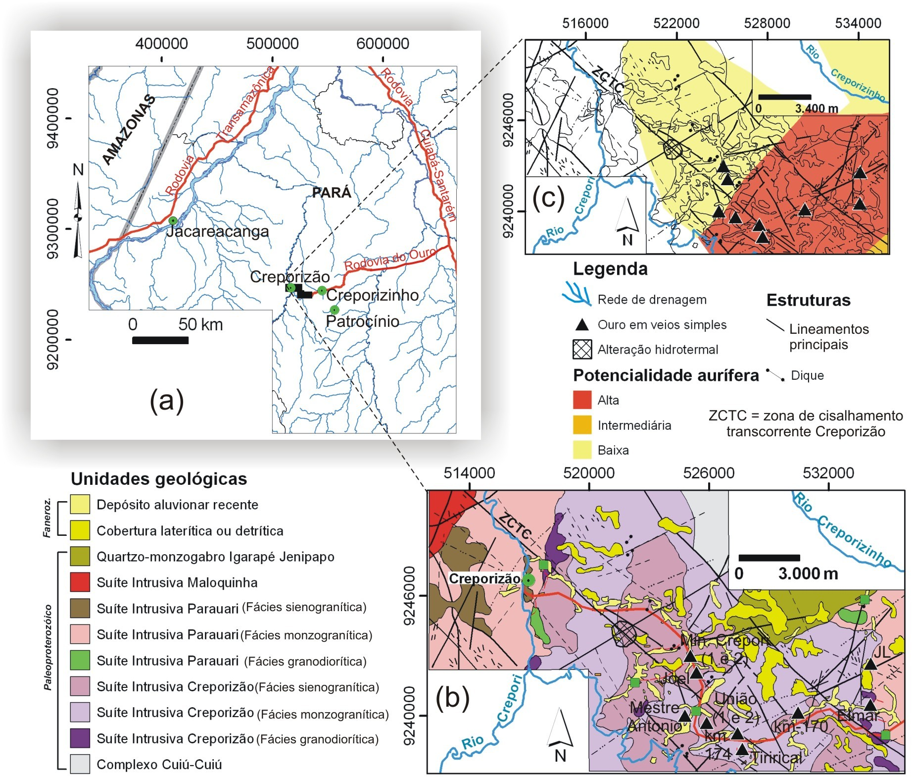Os granitos calci-alcalinos paleoproterozóicos (~1,98-1,88 Ga) são abundantes e correlatos a seqüências vulcânicas como verificado nas regiões do Xingu, Pitinga, Mapuera e Tapajós (Almeida et al.