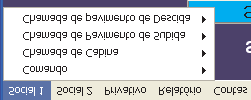 Após realizar o Login aparecerá uma tela principal, que contém os menus com os nomes dos elevadores, relatório e contas.