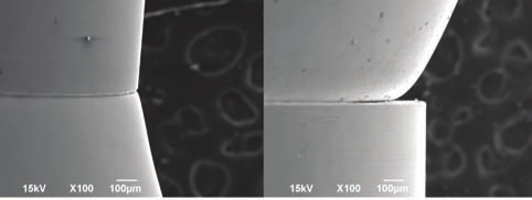 Desenvolvimento de brunidor de prótese após fundição LIMPA TUBOS A presença de revestimento no conduto do parafuso refl ete a difi culdade do jato de óxido de alumínio ou de microesferas de vidro de