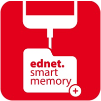 Descarregar a aplicação Procure por ednet smart memory na App Store e toque em Download Depois de transferir a aplicação, é apresentada a mensagem de notificação seguinte quando se liga o dispositivo.