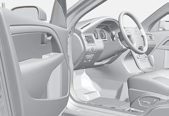 01 Segurança Airbag lateral (Airbag SIPS) 01 Autocolante, airbag lateral Lugar do passageiro, modelos com volante à esquerda. O sistema de airbags SIPS é composto por airbags laterais e sensores.