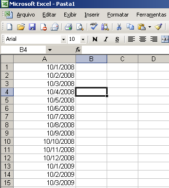 FIGURA 5 Combinação de Letras e Números Este recurso também trabalha com datas.