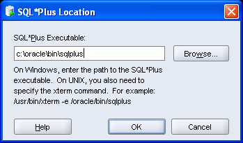 Usando SQL*Plus É possível chamar a interface de linha de comandos SQL*Plus do SQL Developer. Feche todas a planilhas SQL para ativar a opção de menu SQL*Plus.