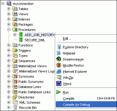 Depurando procedimentos e funções Use o SQL Developer para depurar funções e procedimentos PL/SQL.