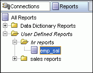 Criando um relatório definido pelo usuário Crie e salve para uso posterior os relatórios definidos pelo usuário. Organize relatórios em pastas.