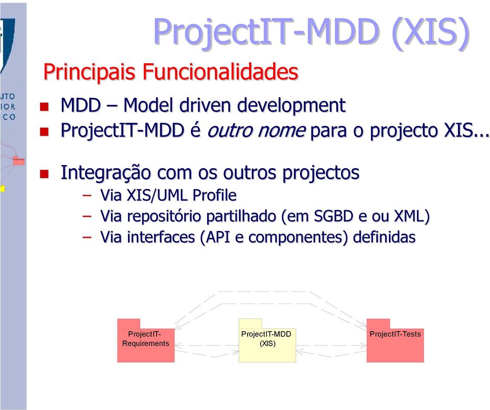 .. Integração com os outros projectos Via XIS/UML Profile Via repositório