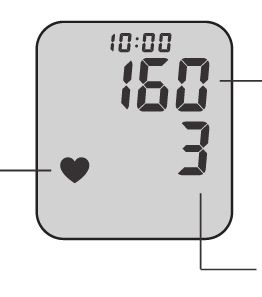 Quando (0) é exibido, o aparelho está pronto para medição. Quando o símbolo ( ) aparece, o ar na braçadeira é liberado automaticamente.