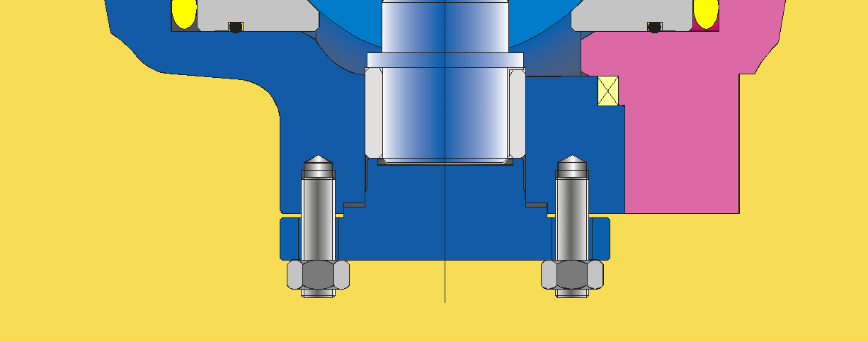 Válvula Esfera Construção Trunnion Esfera suportada por dois mancais.