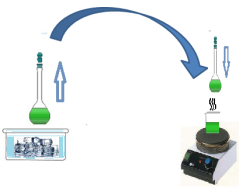 Procedimento: Primeiramente, reúne-se e prepara-se o material, reagentes e as rotulagens. 1. Colocar gelo na tina e acondicionar o balão. 2.