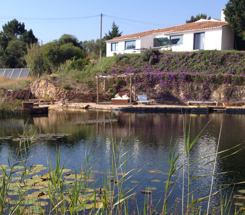 A piscina biológica nos Montes de Baixo desempenha papel importante na criação de um cenário encantador, embelezando o espaço exterior deste sítio turístico também fora da época balnear.