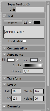 Adicionando os Objetos Modbus na Tela Para colocar uma caixa de texto sem vincular operandos insere-se o text box da mesma forma, porém, ao invés de dar dois cliques e procurar por um objeto em