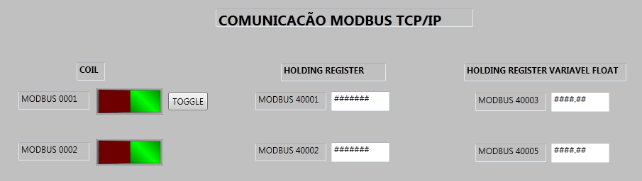 Adicionando os Objetos Modbus na Tela Repita este processo com todos os operandos