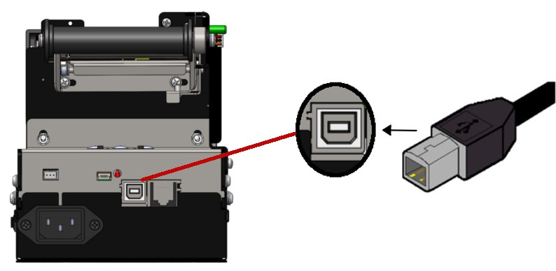 Instalação Conectando ao Computador A Impressora ATM 202 possui duas interfaces de comunicação: USB e serial. Conexão USB Para fazer a conexão USB, siga os seguintes passos: 1.