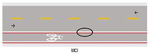 marcação de ciclofaixa ao longo da via: delimita a parte da pista de rolamento destinada à circulação exclusiva de bicicletas, denominada ciclofaixa.