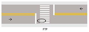 b. linhas de estímulo à redução de velocidade - conjunto de linhas brancas paralelas que, pelo efeito visual, induzem a reduzir a velocidade do veículo; c.