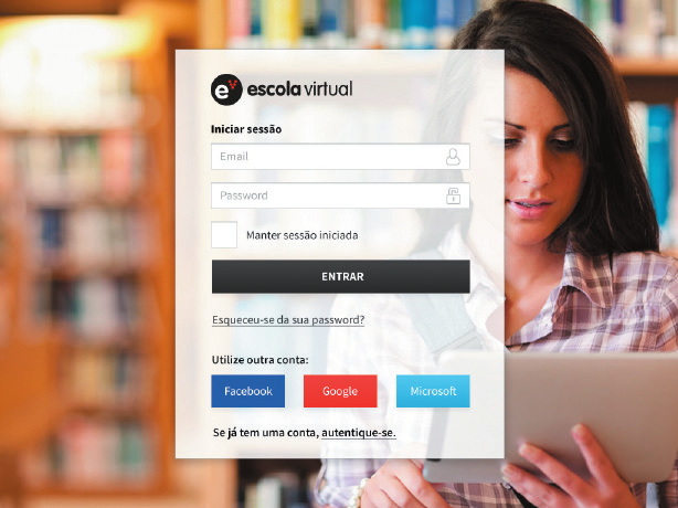 Como se acede à Escola Virtual? 1 Irá receber uma mensagem no telemóvel com a indicação dos dados de acesso do seu educando à plataforma Escola Virtual.* 2 Aceda ao site www.escolavirtual.