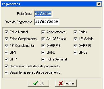 Baixa dos Pagamentos Ao gerar as guias para pagamento de impostos, o sistema automaticamente joga essas guias para a tela de Processos / Baixa de Pagamentos: Nesta tela estarão todos os Pagamentos