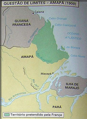 Questão do Amapá (1900): BRA e FRA disputavam a região fronteiriça entre o estado do Amapá e a Guiana Francesa.