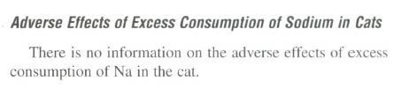 Excesso de sódio para gatos NRC (2006) Sem relatos de efeitos adversos pelo consumo excessivo de sódio em gatos Xu, Laflamme e Long (2009) 24 gatos, 7 ± 1,2anos Controle: