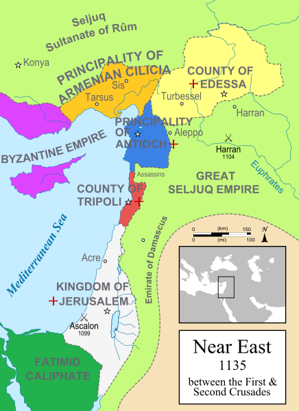 As terras conquistadas pelos cristãos foram organizadas segundo o modelo feudal francês.