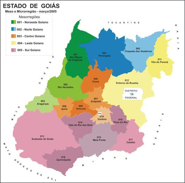 4 MATERIAIS E MÉTODOS 4.1 Tipo e Local do Estudo O estado de Goiás pertence à região centro-oeste do país, sendo composto por 246 municípios, com um total de 6.154.