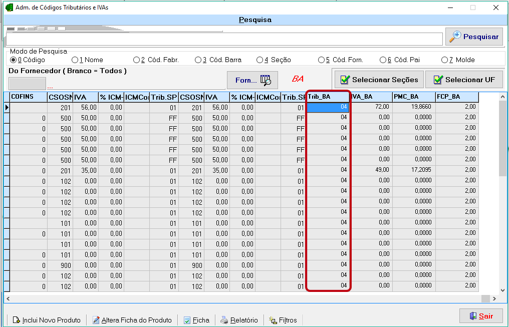 bem que você deve cadastrar nesse campo a tributação do estado de Destino e não a de dentro do seu estado. 2-5. IVA_BA= Defina o IVA desse produto para o estado de destino.