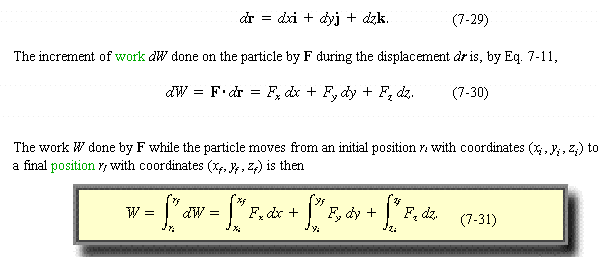 Forças que variam tanto de módulo quanto de direção Trabalho dw