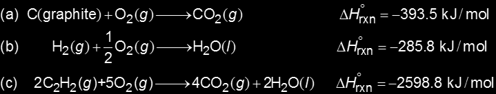 Calculate the standard enthalpy of formation of acetylene (C 2 H 2 ) from its