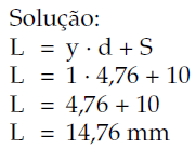Cálculo do comprimento útil do rebite Calcular o comprimento útil de um rebite de cabeça escareadacom