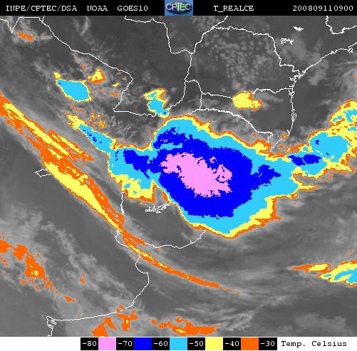 Temporais no Rio Grande do Sul O temporal da quarta-feira, 10 de setembro de 2008, que atingiu Triunfo, na Região Carbonífera do RS, deixou pelo menos 30 pessoas feridas.