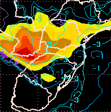 é um bom indicativo de chuvas fortes. O índice SWEAT esteve superior a 300, lembrando que este índice leva em conta o Jato de Baixo Nível (JBN), além da influência do jato de altos níveis em 500hPa.